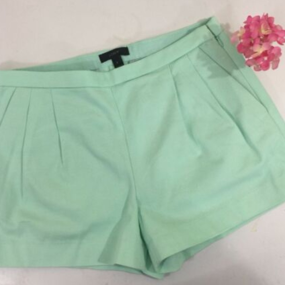 J CREW City Shorts Mint Green Size 2 Preppy